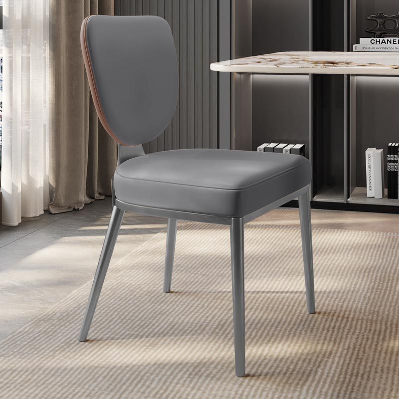 Contemporary Chairs Armless Dining Chairs with Metal Legs for Kitchen