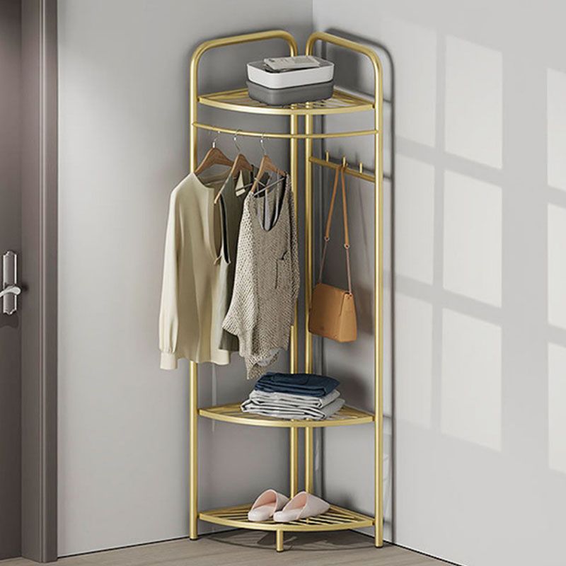 Contemporary Metal Coat Rack Free Standing Clothes Hanger for Living Room