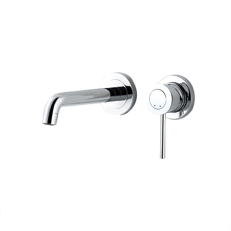 Wall Mounted Bathroom Faucet 2 Hole Faucets Low Arc Chrome Sink Faucet