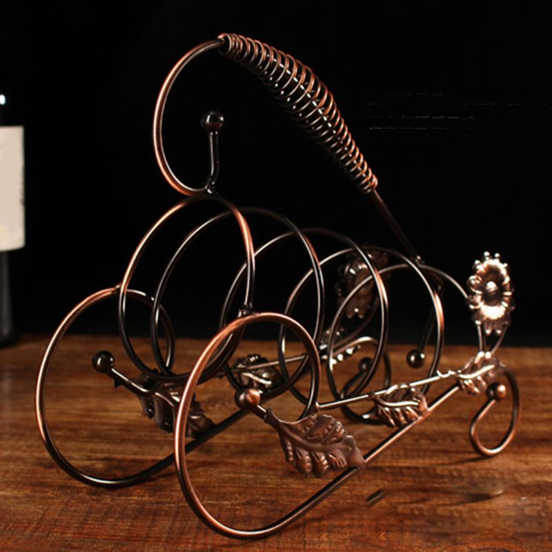 Industrial Metal Wine Rack Free-Stand Tabletop Wine Bottle & Glass Rack for Kitchen