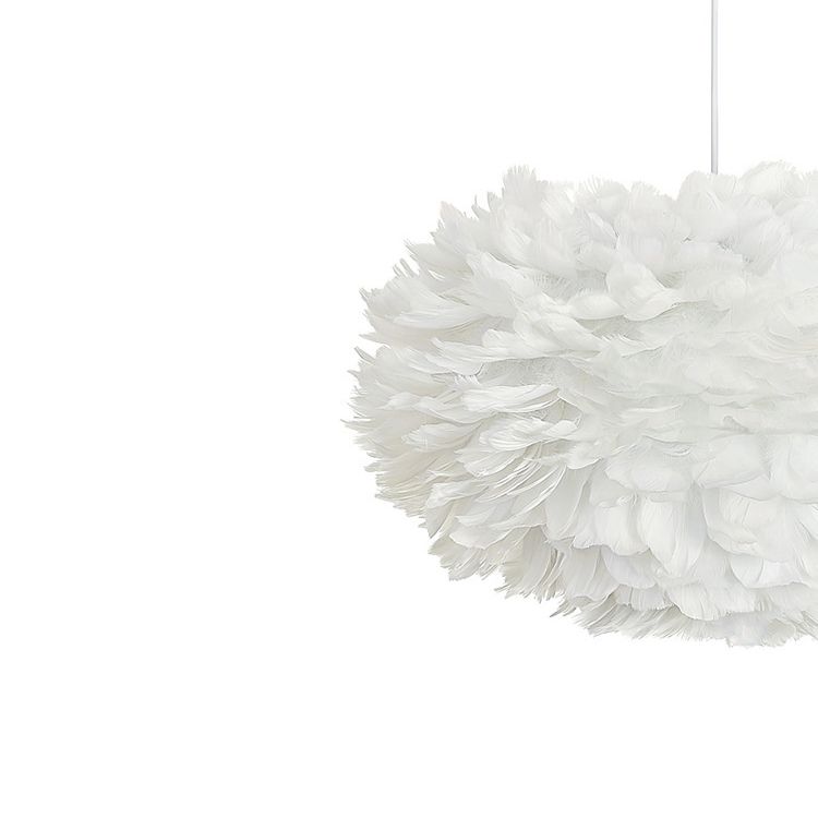 Lumières de lustre circulaire moderne luminaire de lustre en plumes en blanc