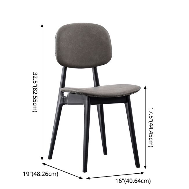 Modern Armless Dining Side Chair Indoor Open Back Chair with Metal Legs