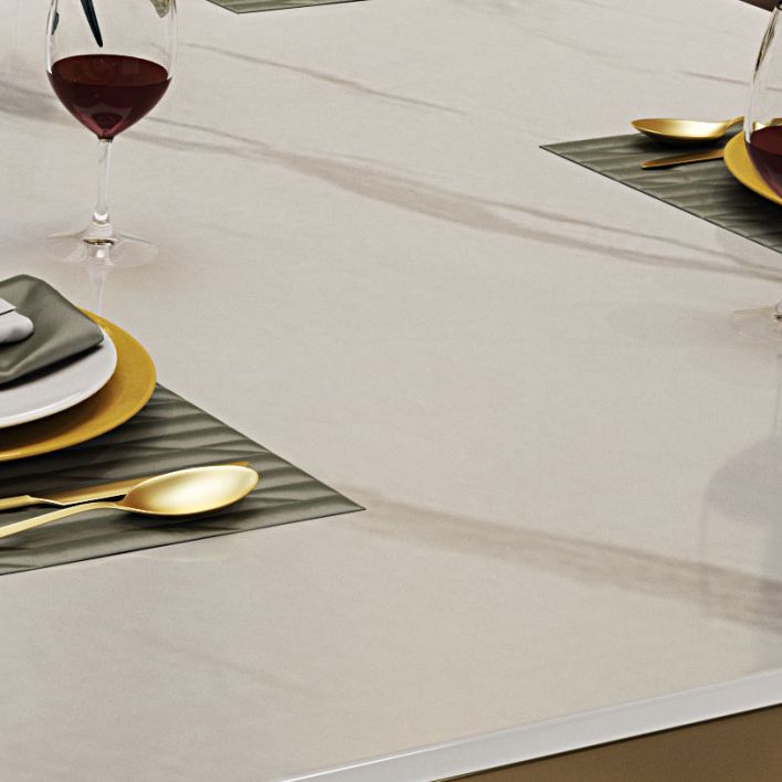 Metaal traditionele luxe rechthoekige tafel gesinterde stenen tafel met metalen schroefdeksel