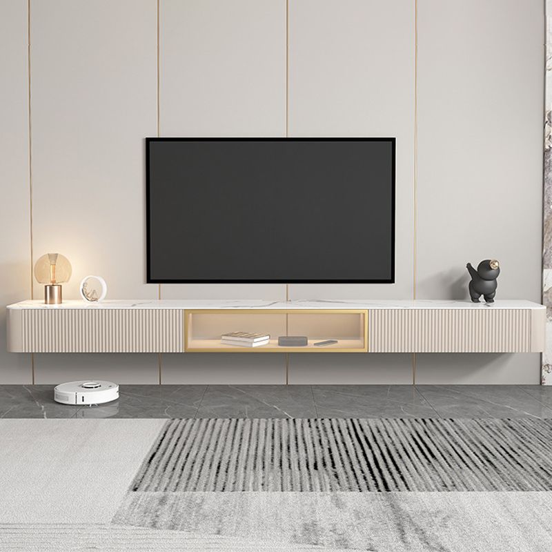 Glam Stone TV Stand Console Wall-mounted TV Media Stand for Living Room