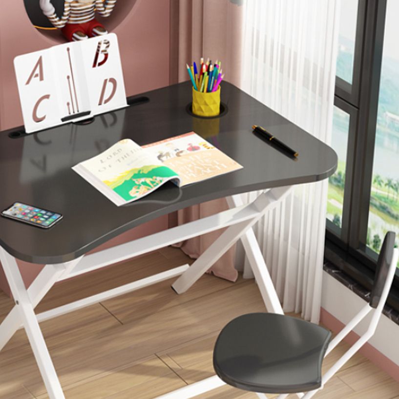 Wooden Top Lap Desk and Chair Kids Writing Desk Metal Base Child Desk