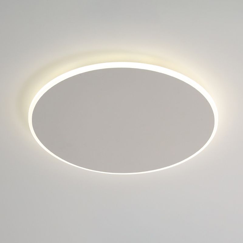 Single White Modern Flush Mount Lighting LED Ceiling Light for Bedroom