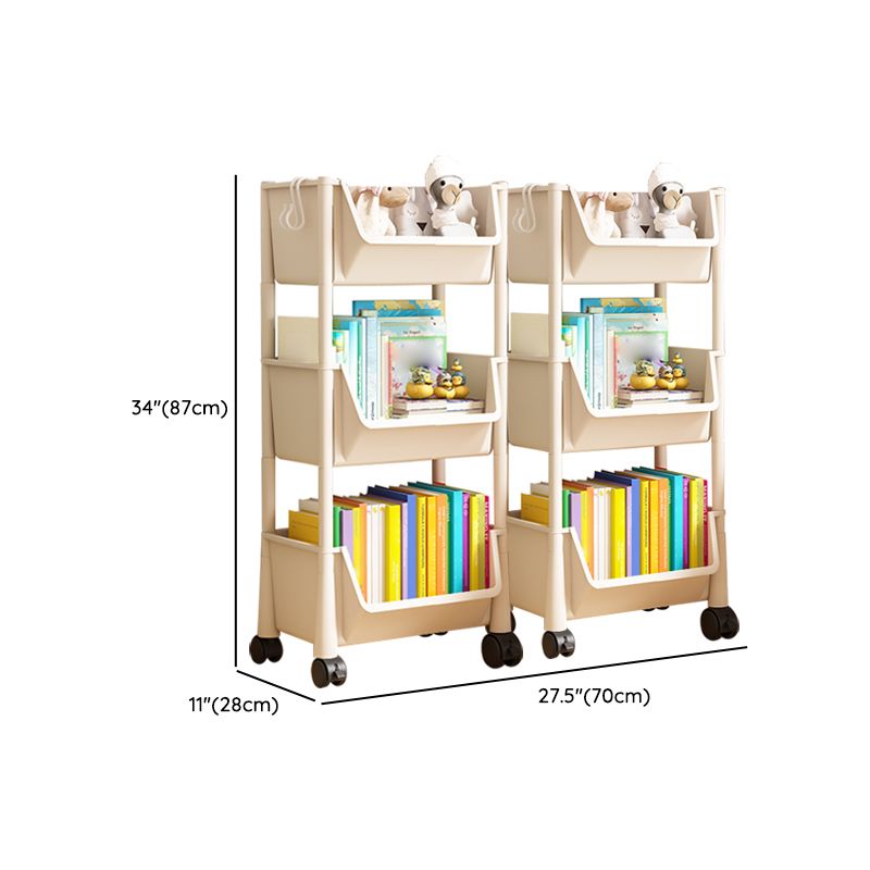 Contemporary Plastic Book Shelf Freestanding Standard Kids Bookcase