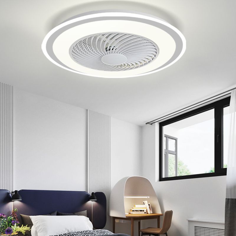 Metal Ceiling Fan Light Modern Style 2 Light Ceiling Fan Light for Bedroom