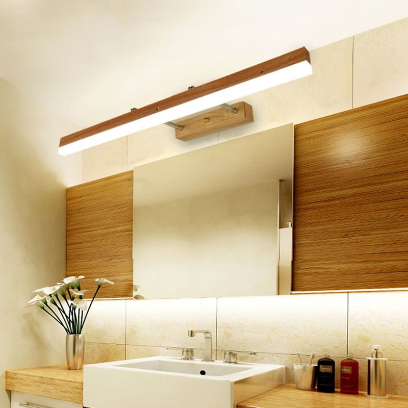 Rechteck Wandleuchte Einfachheitstil Holz LED Beige Wandmontage Leuchte Leuchte