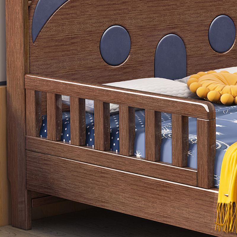 Traditional Nursery Crib Walnut Brown Baby Crib with Mattress