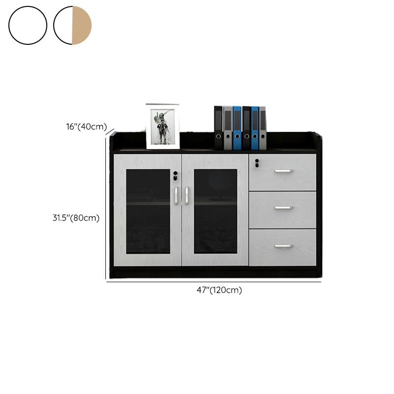 Modern Style File Cabinet Wooden Frame Storage Lateral File Cabinet