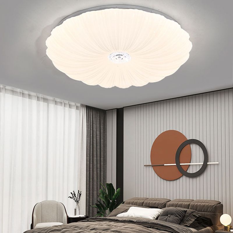 LED Modern Metal Flush Mount Shell Shape Ceiling Light with Acrylic Shade for Living Room