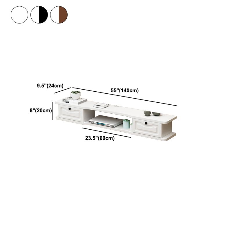 Engineered Wood TV Stand Modern Style Wall-mounted TV Cabinet with 2 Doors