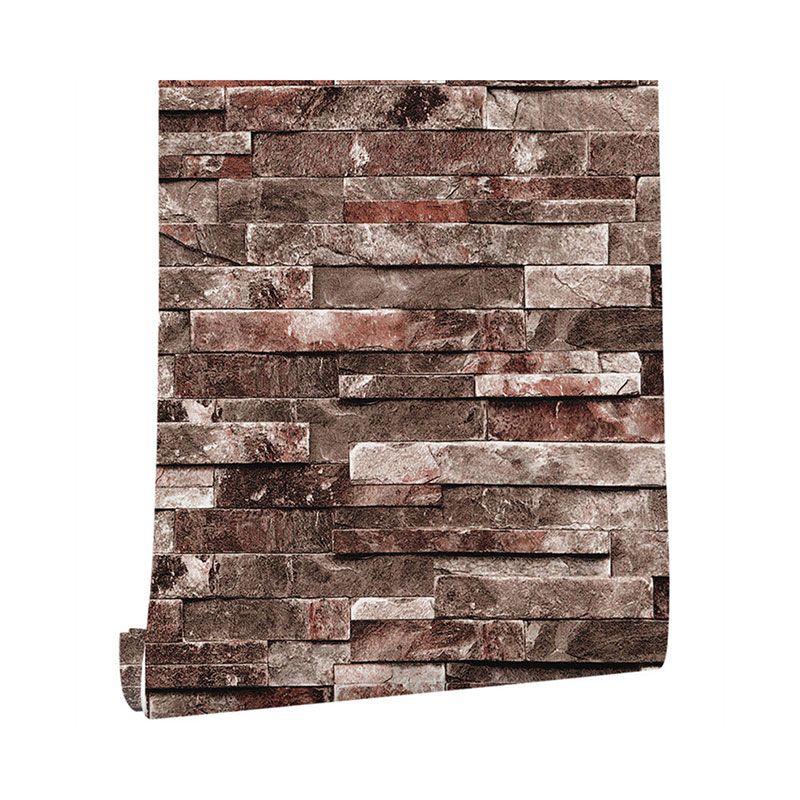 Coffee Shop Wallpaper with Dark Color Brick, 19.5" x 20.5', Easy to Remove