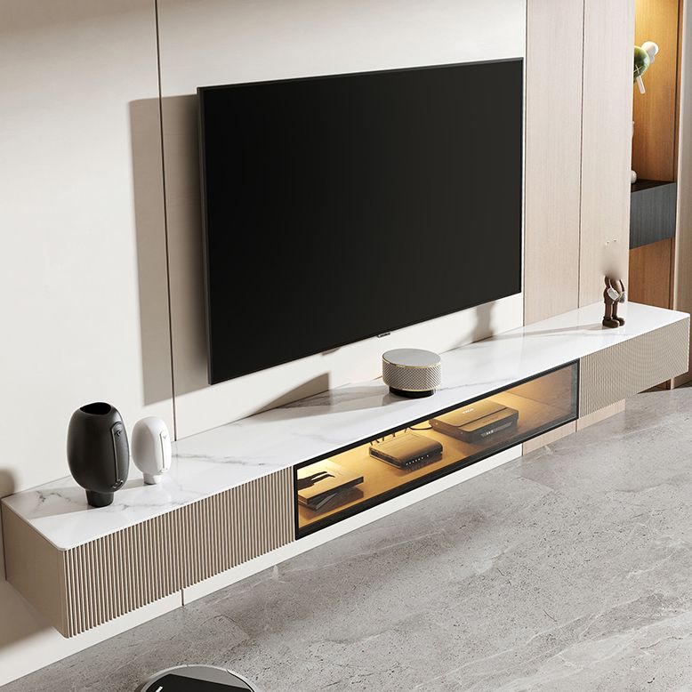 Wall-mounted TV Stand Console Stone TV Media Console with Drawers