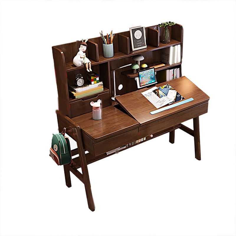 Solid Wood Kids Desk  23.62"W Child Desk Adjustable Writing Desk with Drawer