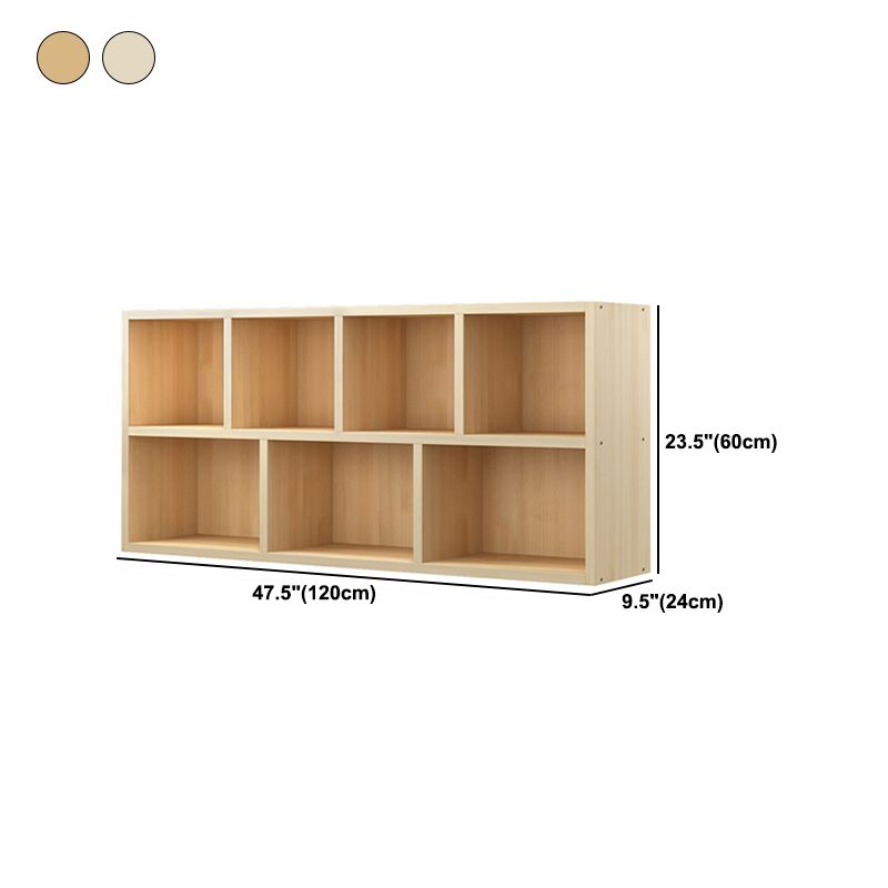 Contemporary Closed Back Book Shelf Wood Horizontal Bookshelf for Office