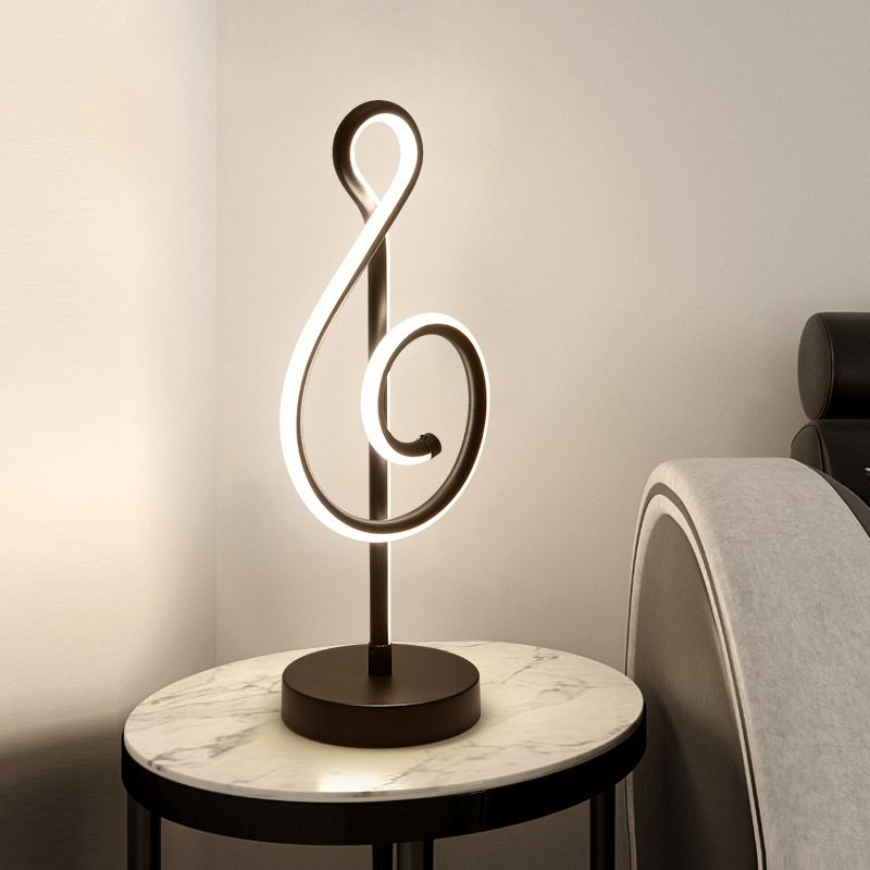 Art Decor Minimalist Linear Table Lamp Metallic Bedroom LED Night Stand Light