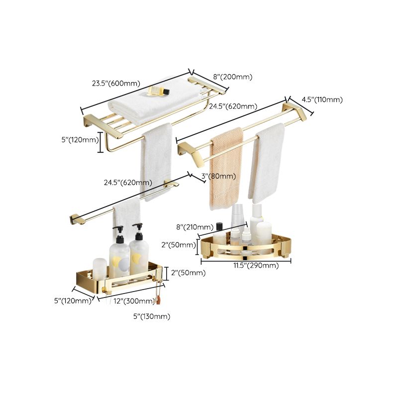 Modern Bathroom Accessories Hardware Set Gold Bathroom Hardware