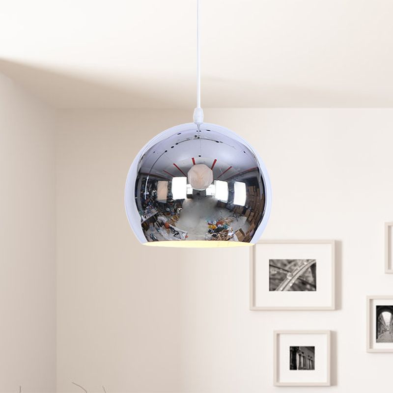 Metallic Orb Pendant Light 1 Light Industrial Style Hanging Light for Living Room