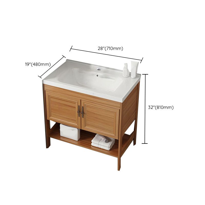 Contemporary Vanity Sink Wooden Mirror Cabinet Bathroom Space Saver Vanity