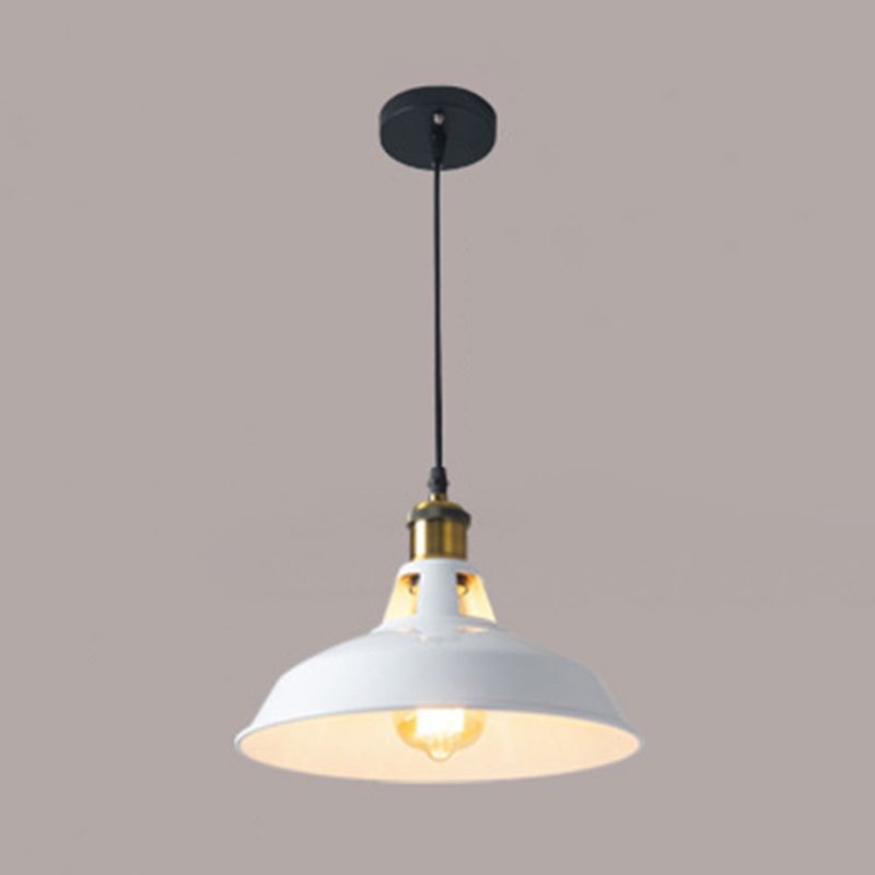 Metallic Pot Lid Suspension Lighting Retro Style 1 Head Restaurant Pendant Ceiling Light