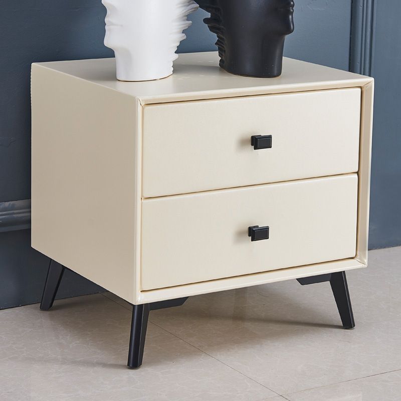 18.5" Tall 2-drawer Night Table Legs Included Solid Wood Nightstand