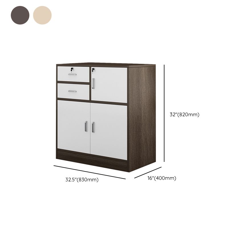 Nordic Style Vertical File Cabinet Wood Filing Cabinet for Home Office