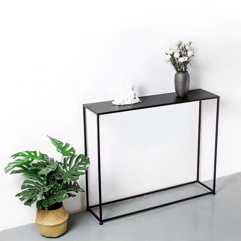 Contemporary Iron Frame Console Table Rectangle Scratch Resistant Console Sofa Table