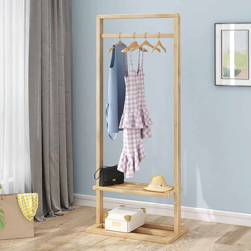 Contemporary Storage Coat Rack Free Standing Wooden Coat Rack for Living Room