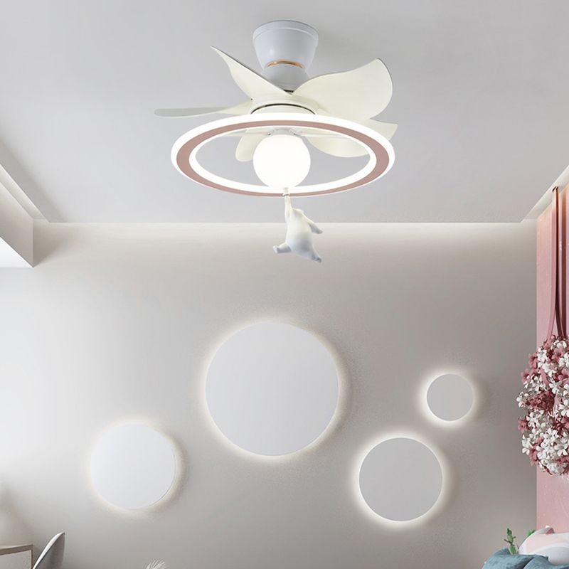 Unique Shape Metal Ceiling Fan Lighting Kids Style 2 Light Ceiling Fan Lamps