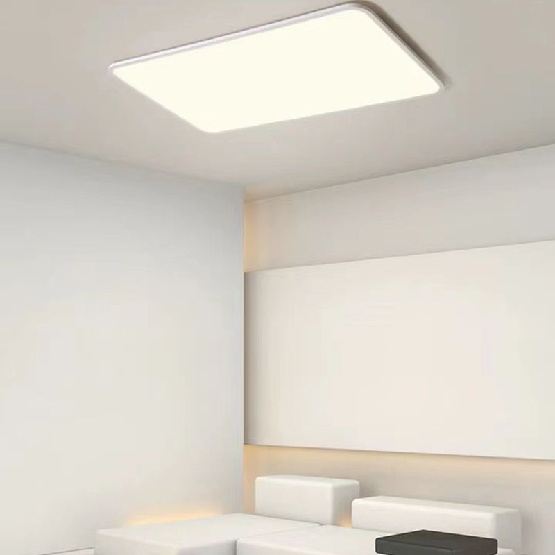 LED Modern Metal Flush Mount Rectangle Shape Ceiling Light with Acrylic Shade