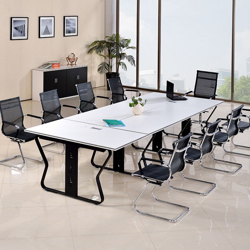 Modern Style Office Table Rectangle Shape Wooden Meeting Desk