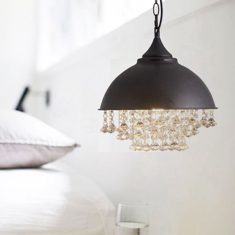 Dome Shade Metal Pendant Lighting Fixture Vintage Style Restaurant Hanging Pendant Light