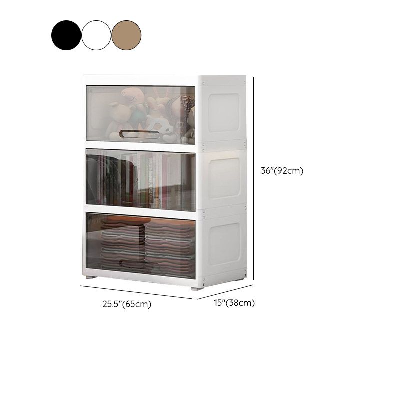 Modern Style Youth Armoire Plastic Door Included Kid's Wardrobe for Home