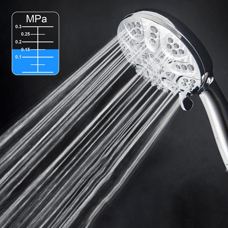 Contemporary Shower Combo Dual Shower Head Chrome Ceiling Mounted Round Shower Head