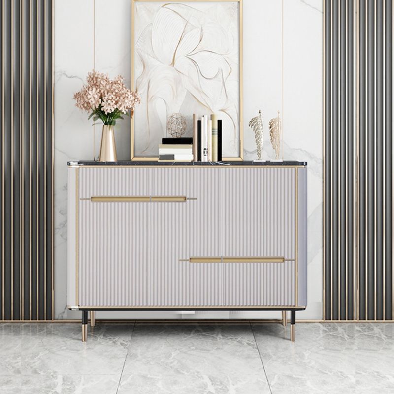 Stone Credenza Modern and Contemporary Buffet Server with Cabinets