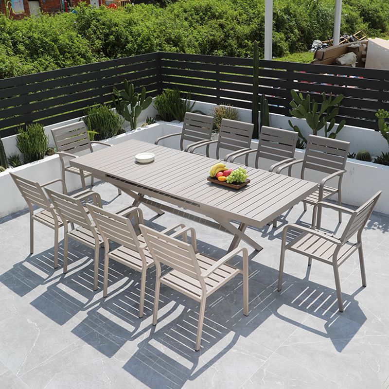 Grey Stacking Dining Side Chair Arms Included Outdoor Bistro Chairs