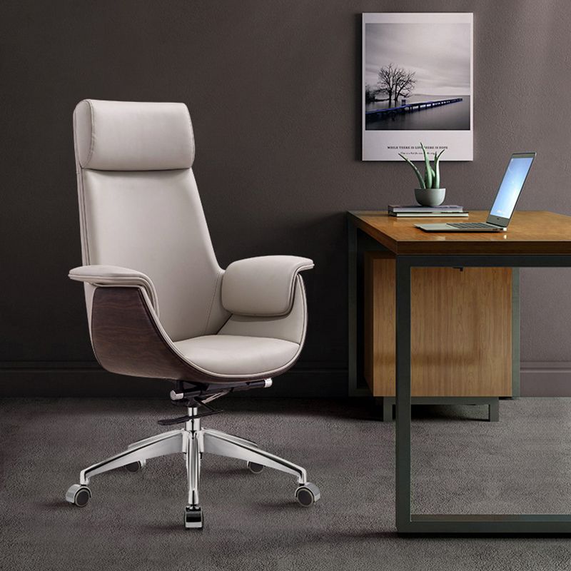 Executive Ergonomic Task Chair Chrome Metal Base Contemporary Office Chair