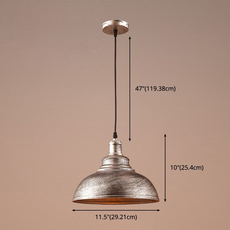 Vintage kom hangluchting verlichting armatuur metaalhangend plafondlicht met geschilderde tint