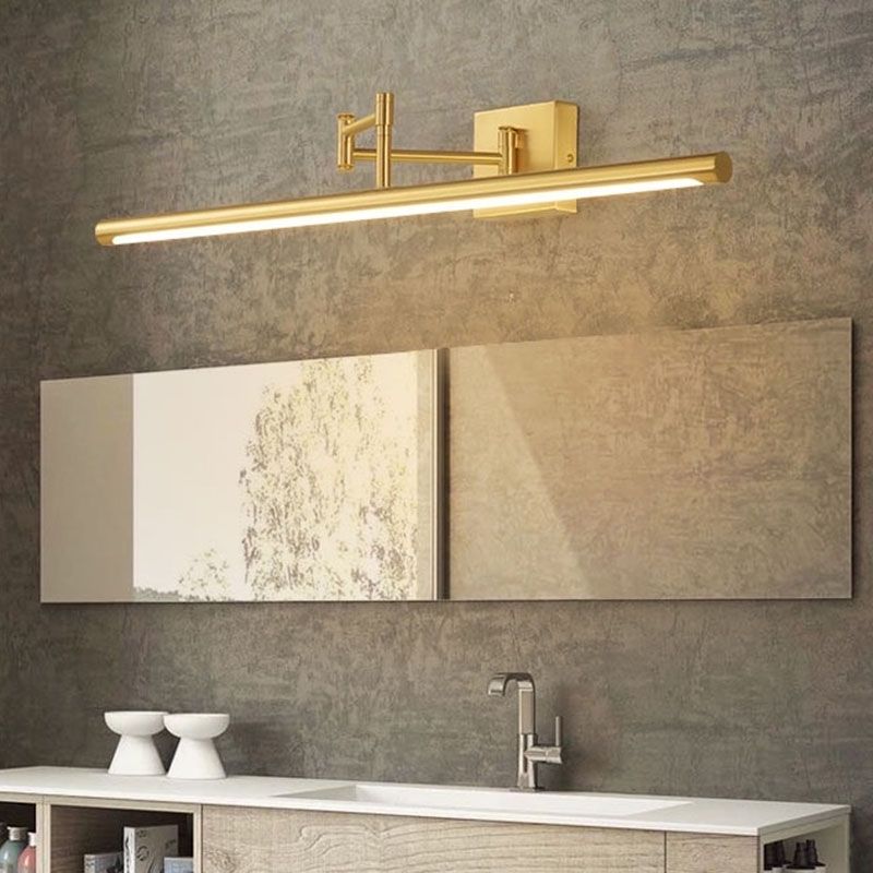 Lámpara de pared contemporánea de pared de tocador de tocador de metal lineal para el baño