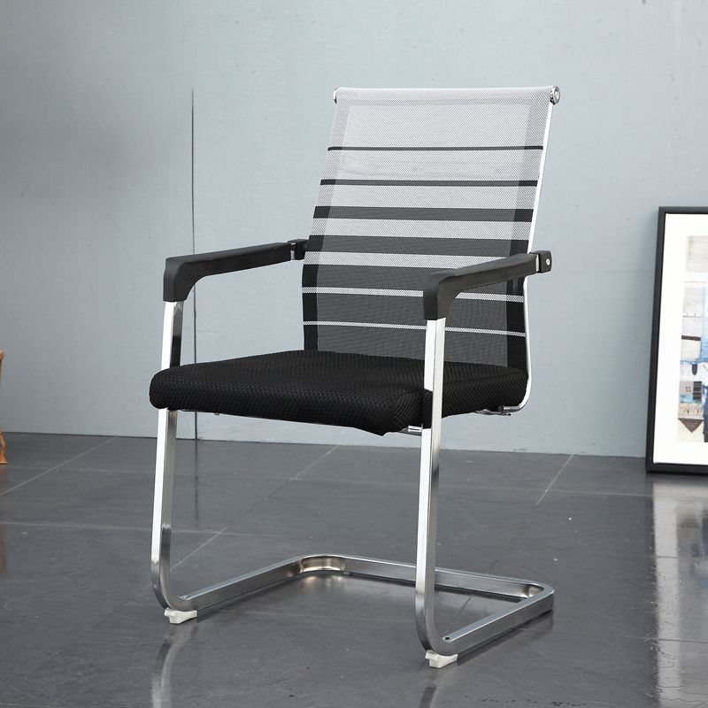 Silver Metal Modern Conference Chair With Breathable AirGrid Seat Office Chair