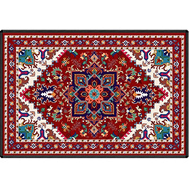 Victorian Medallion Pattern Rug Olden Moroccan Area Carpet Anti-Slip Backing Carpet for Living Room