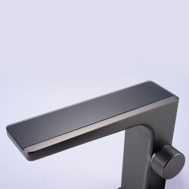 Contemporary Faucet Solid Color Metal LED Vanity Sink Faucet for Bathroom