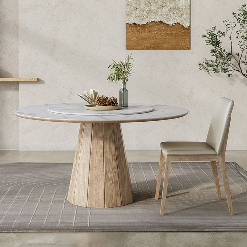 Modern Round Table White Sintered Stone Dining Table for Home