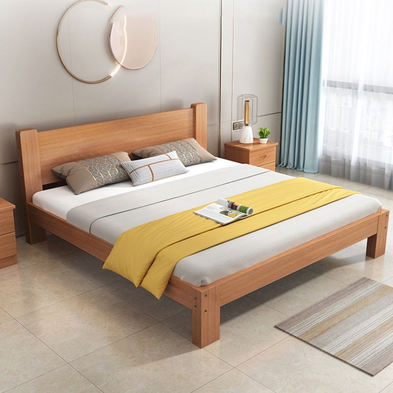 Contemporary Kids Bed Solid Wood Natural Panel Headboard No Theme Beech