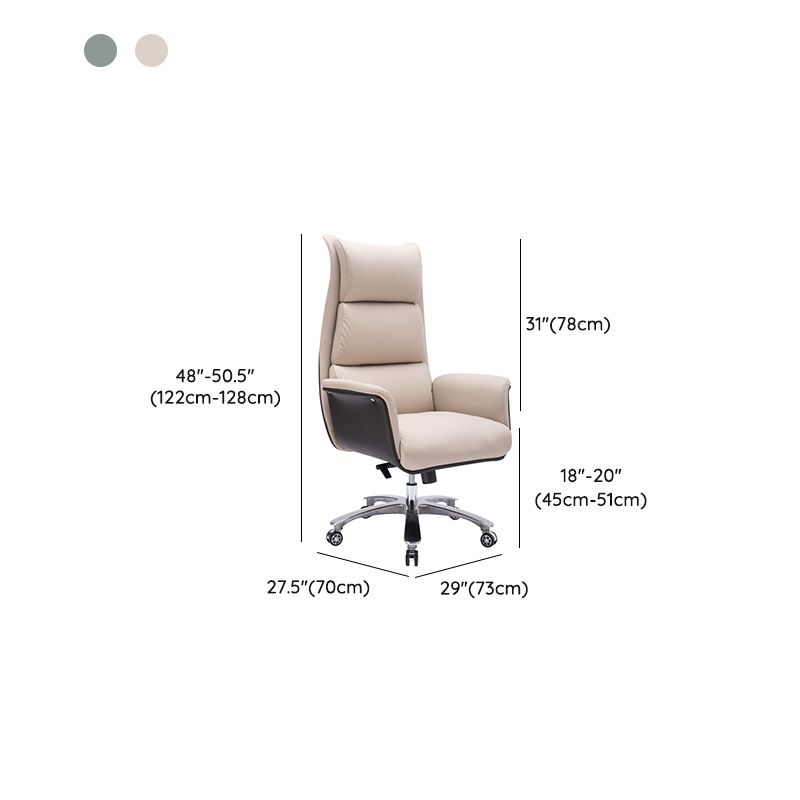 Modern Armless Office Chair Leather No Distressing Ergonomic Desk Chair with Wheels