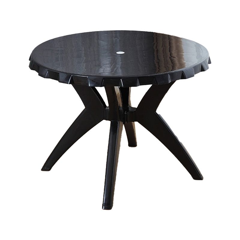 Contemporary Water Resistant Patio Table Plastic with Umbrella Hole