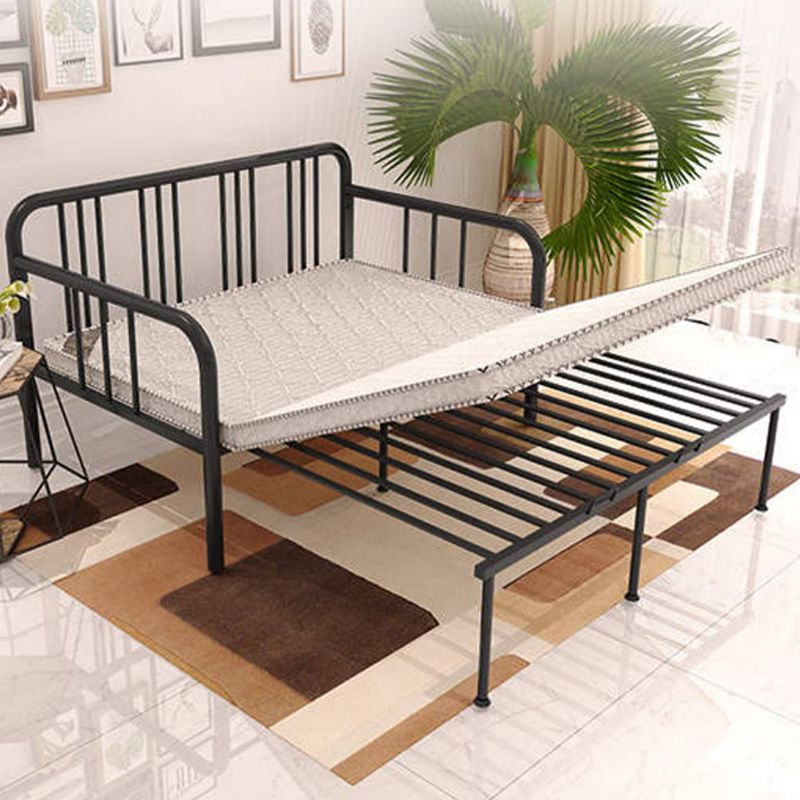 Open Frame Panel Daybed Contemporary Metal Bed with Headboard