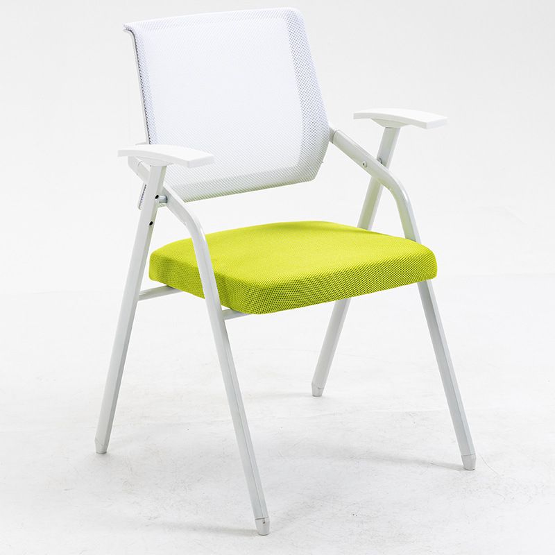 Modern Office Chair with Arms Mid Back Conference Chair with White Frame